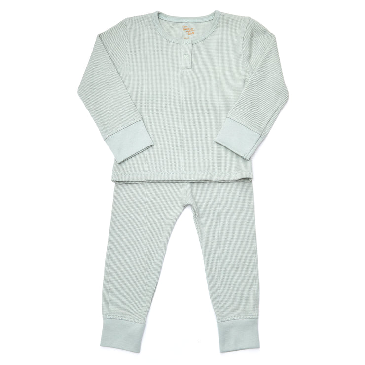 Set Top Manga larga + Pantalon Waffle Verde