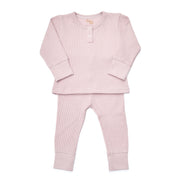 Set Top Manga larga + Pantalon Waffle Lila