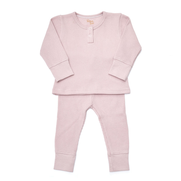 Set Top Manga larga + Pantalon Waffle Lila