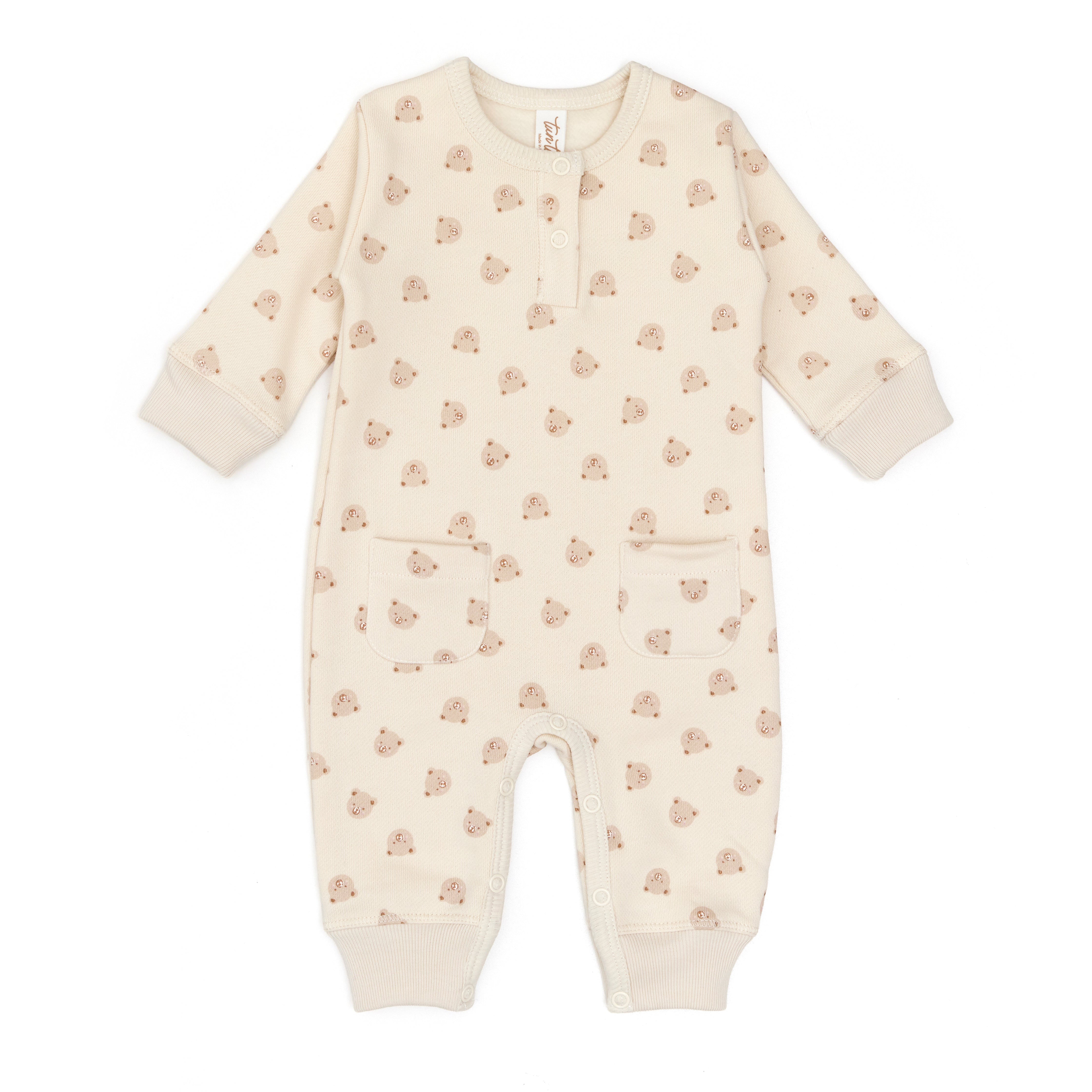 Romper Crema Osos de Algodón afranelado