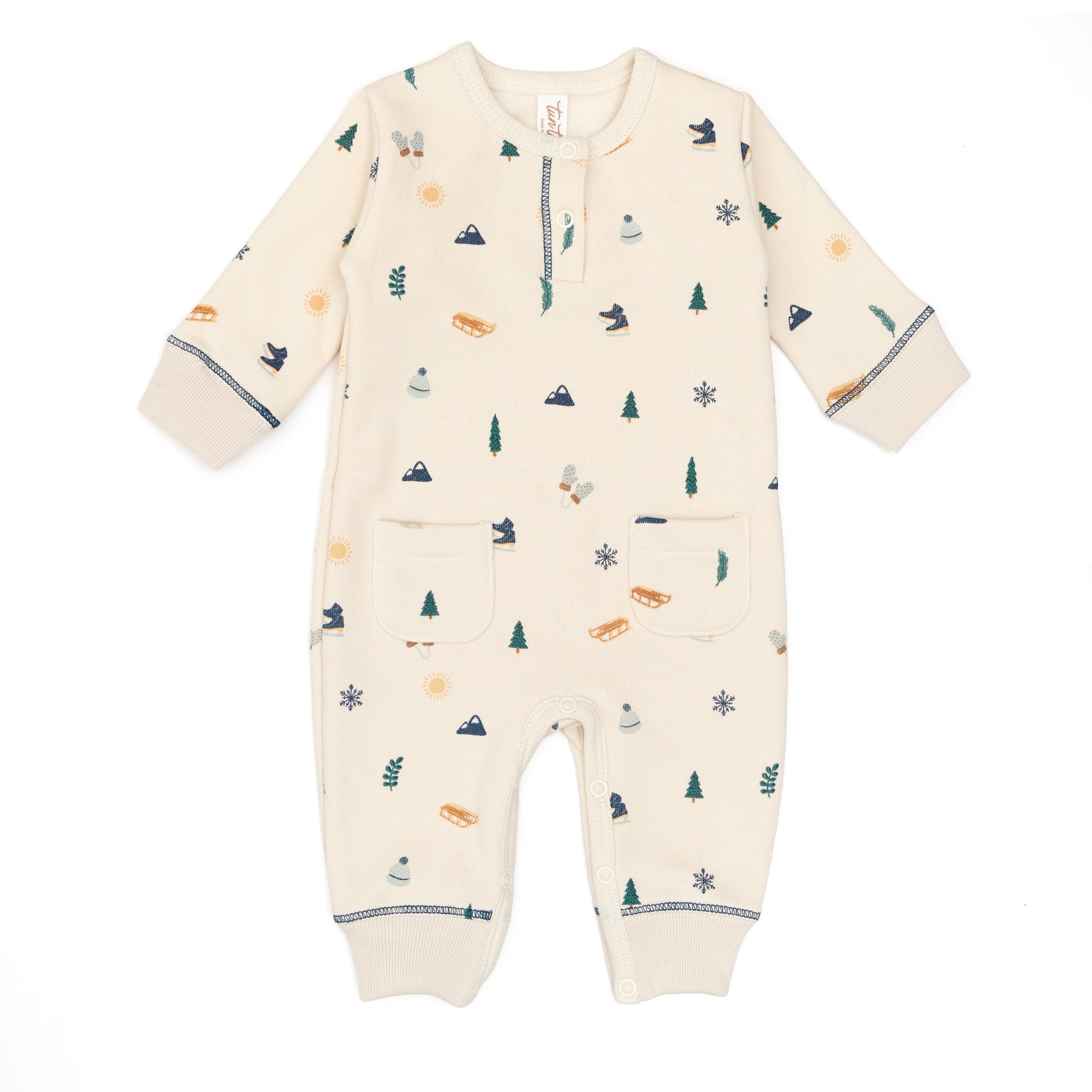 Romper Crema Invierno de Algodón afranelado