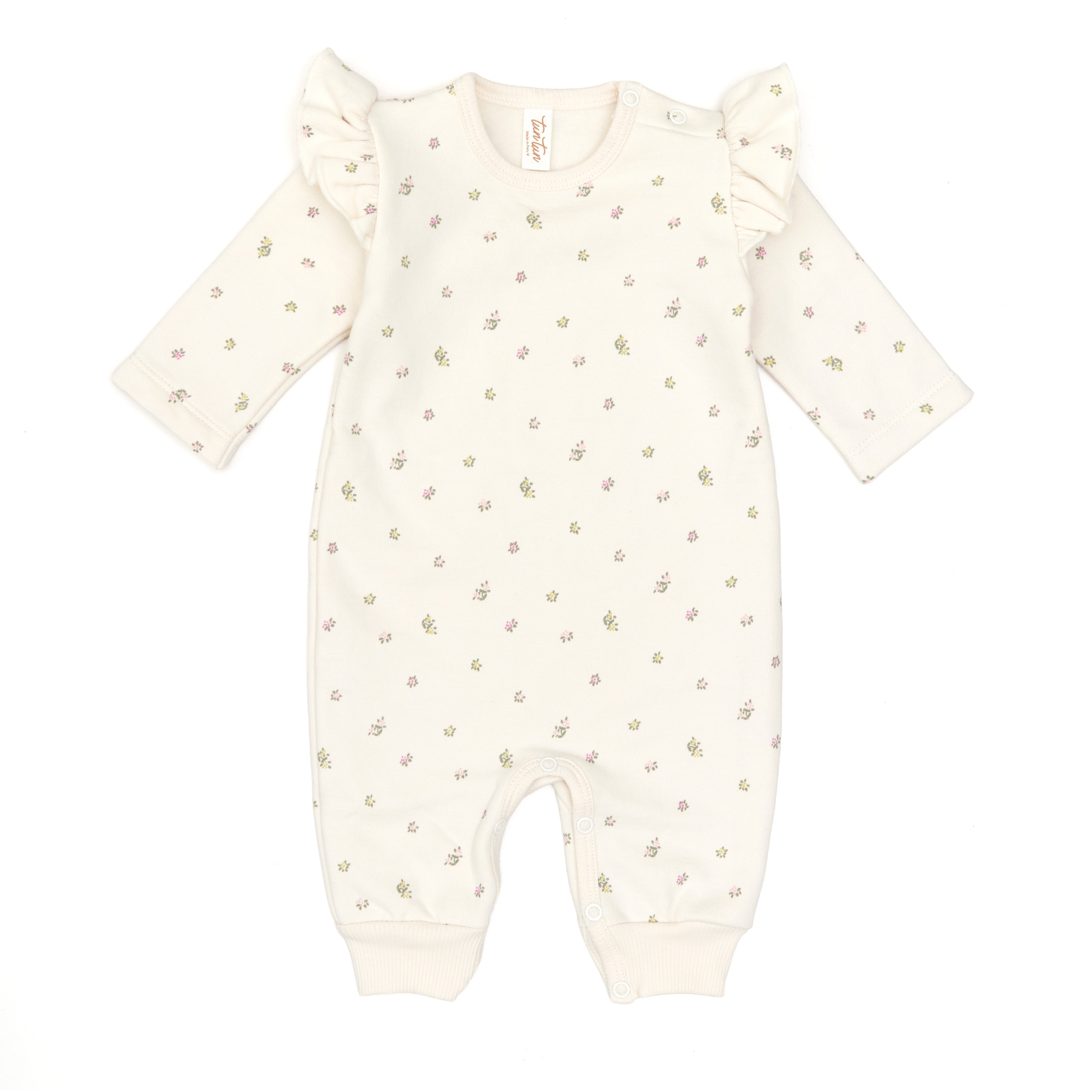 Romper Bobos Perla Flores Multicolor de Algodón afranelado