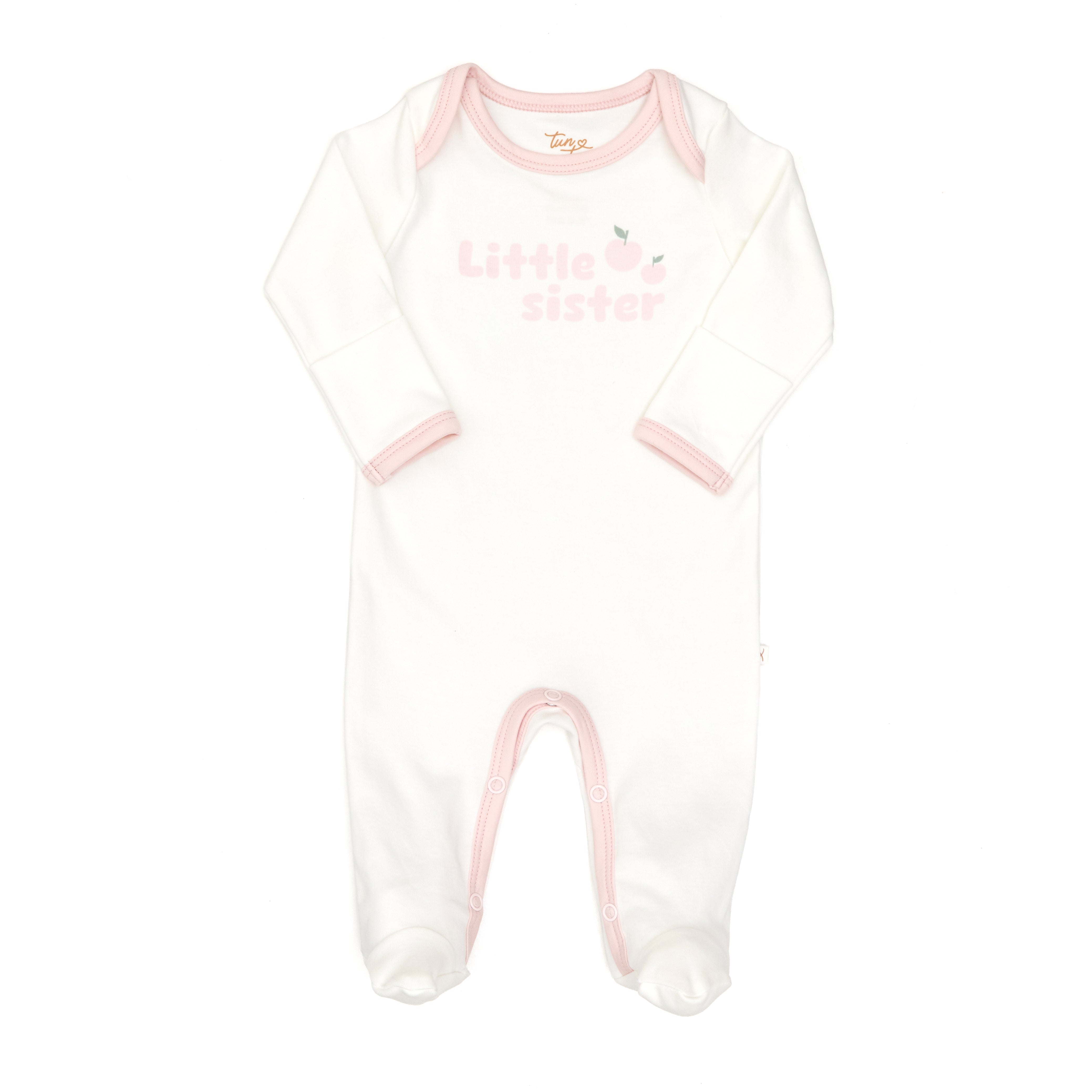 Enterizo Traslapado Perla & Rosado de Algodón pima