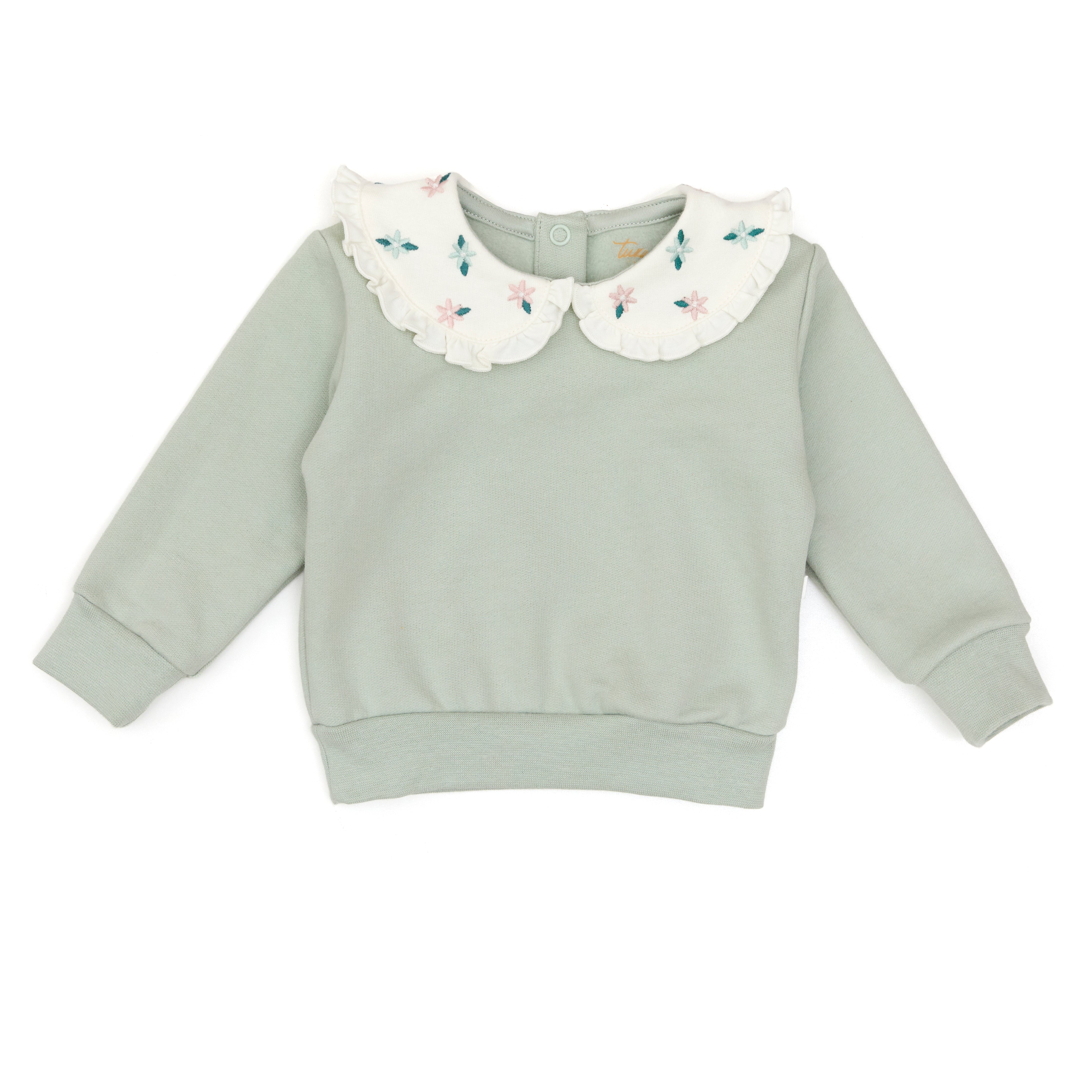 Set 2 pcs Polera Cuello Bebe + Buzo Verde de Algodón afranelado