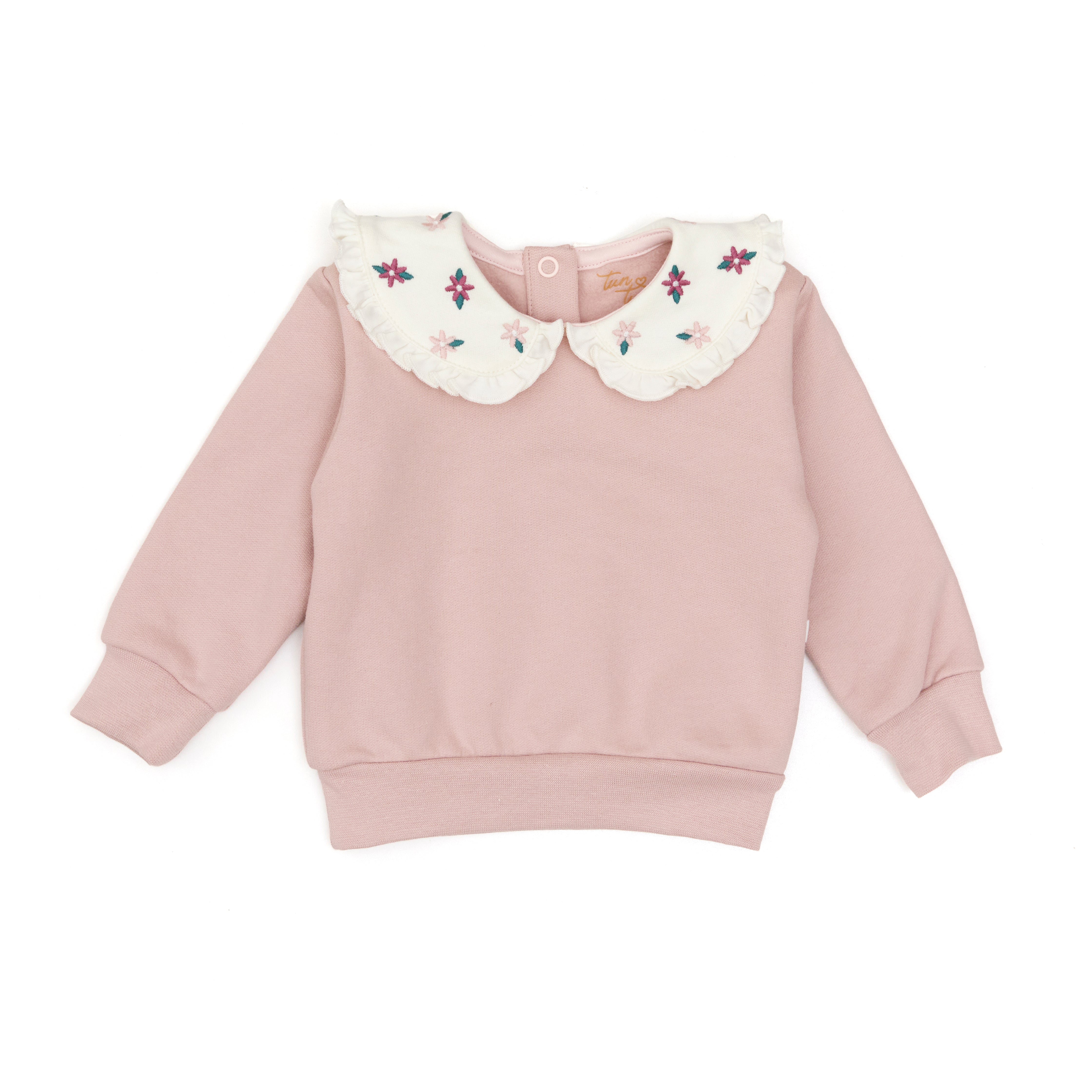 Set 2 pcs Polera Cuello Bebe + Buzo Rosado de Algodón afranelado