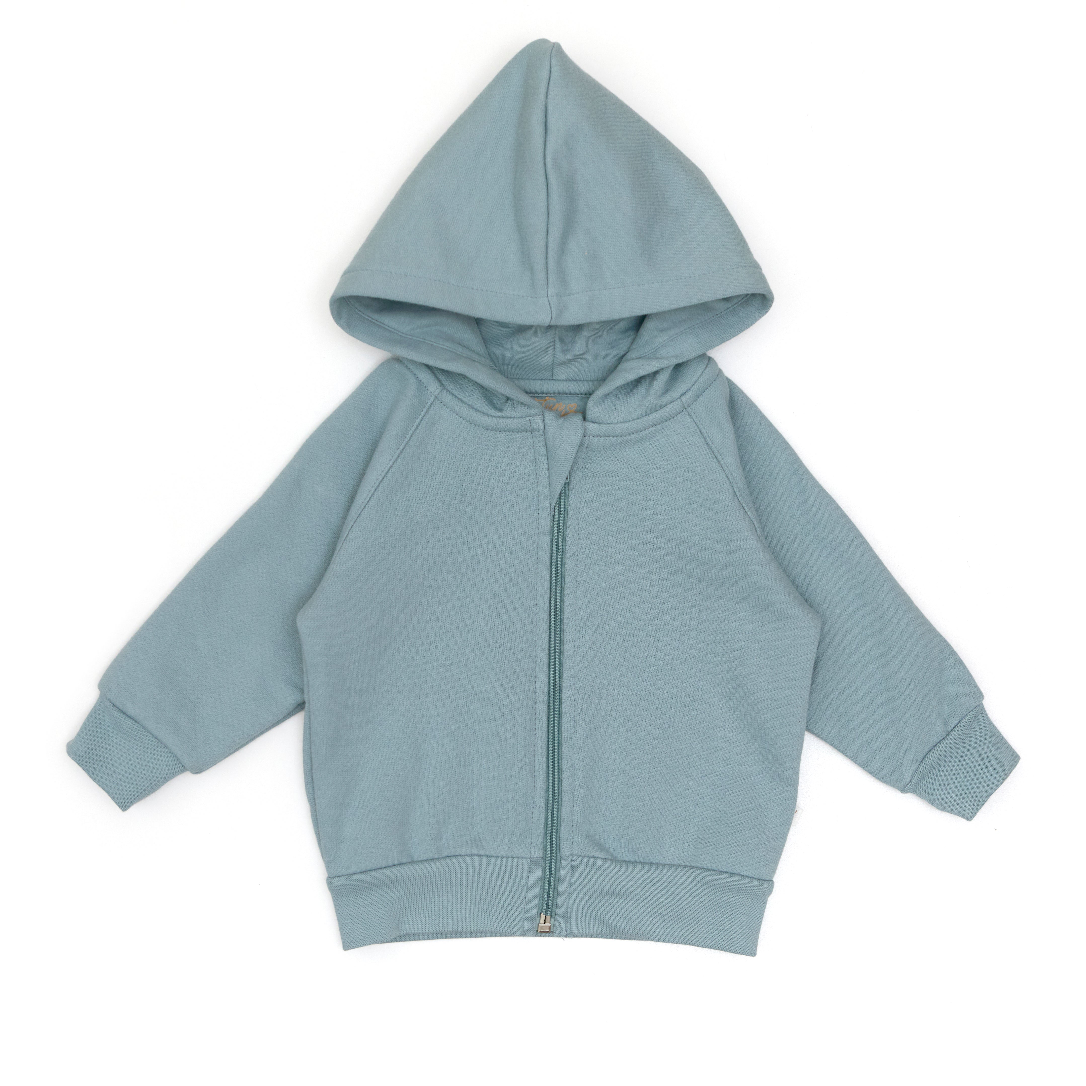 Polera Capucha Acero de Algodón afranelado