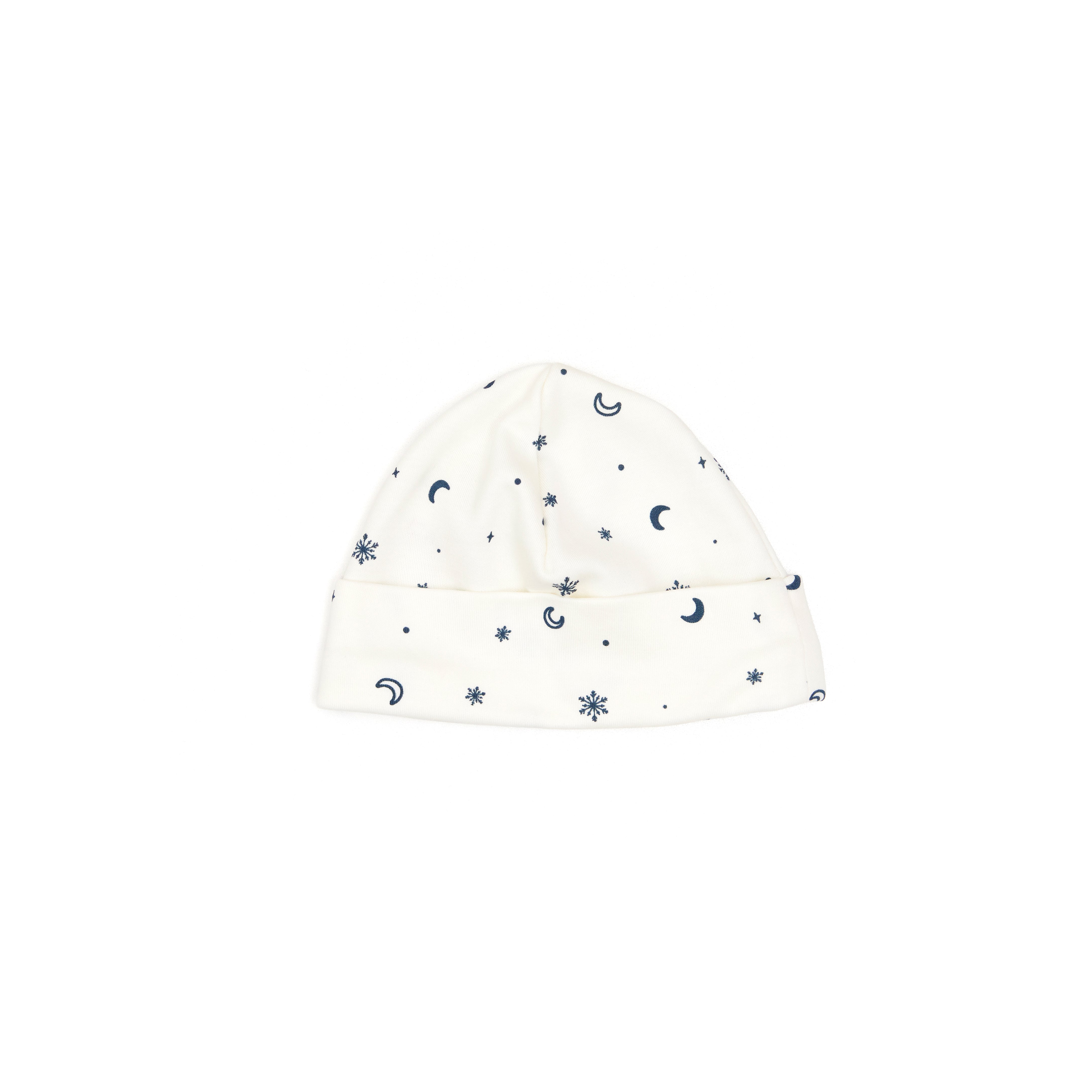 Set 3 Pcs Kimono + Pant + Gorro Crema Copos De Nieve de Algodón pima