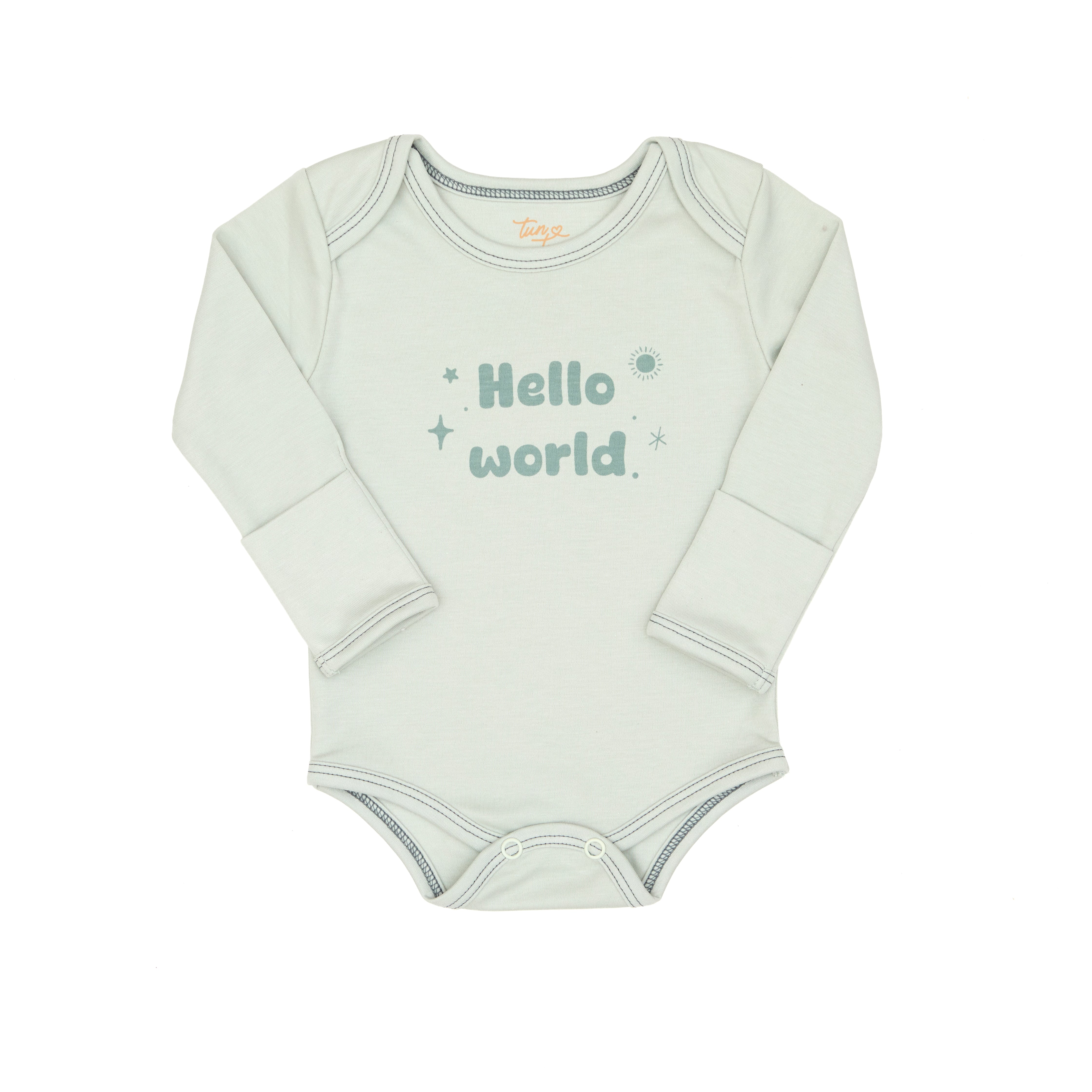 Body Hello Word Verde de Algodón Pima