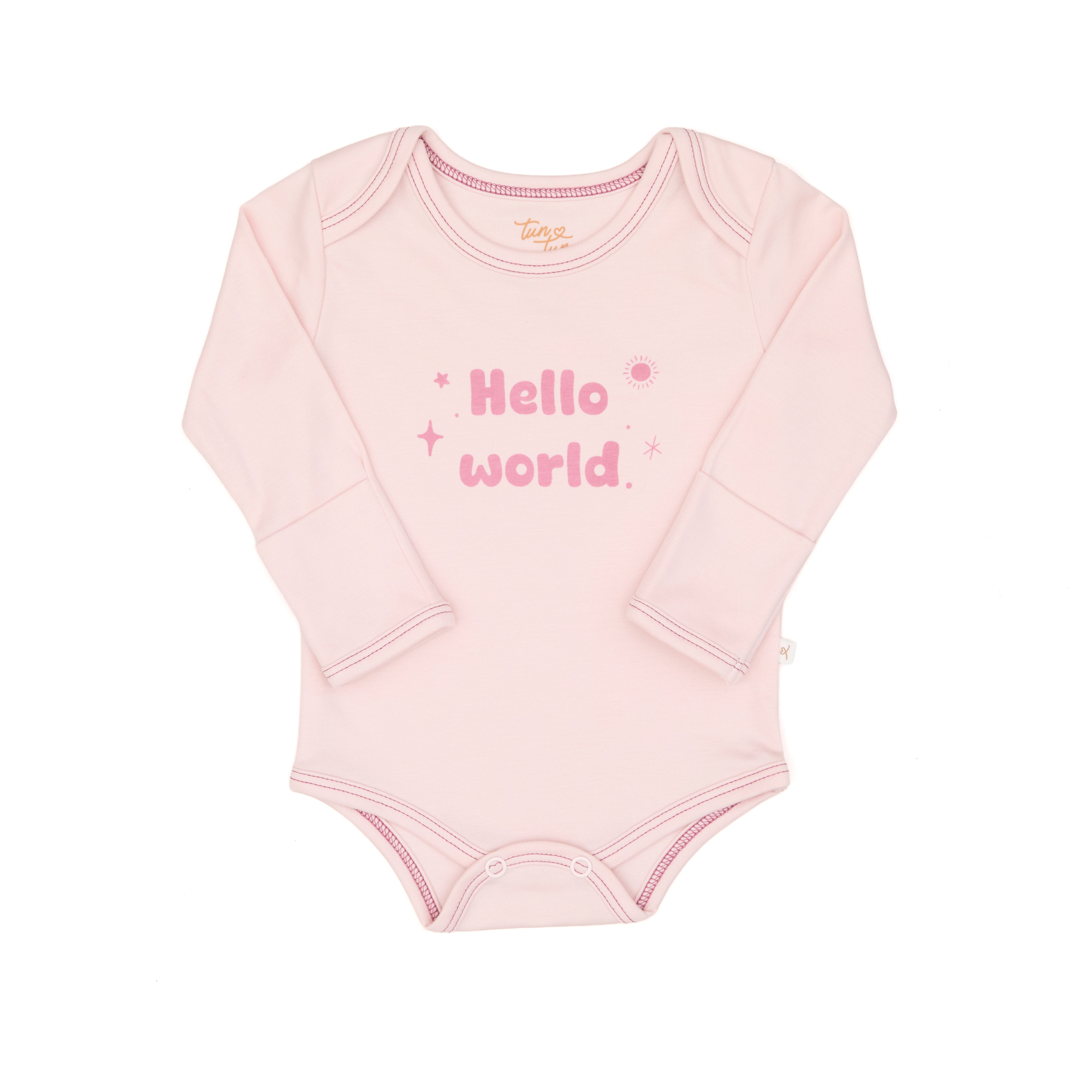 Body Hello Word Rosado de Algodón Pima
