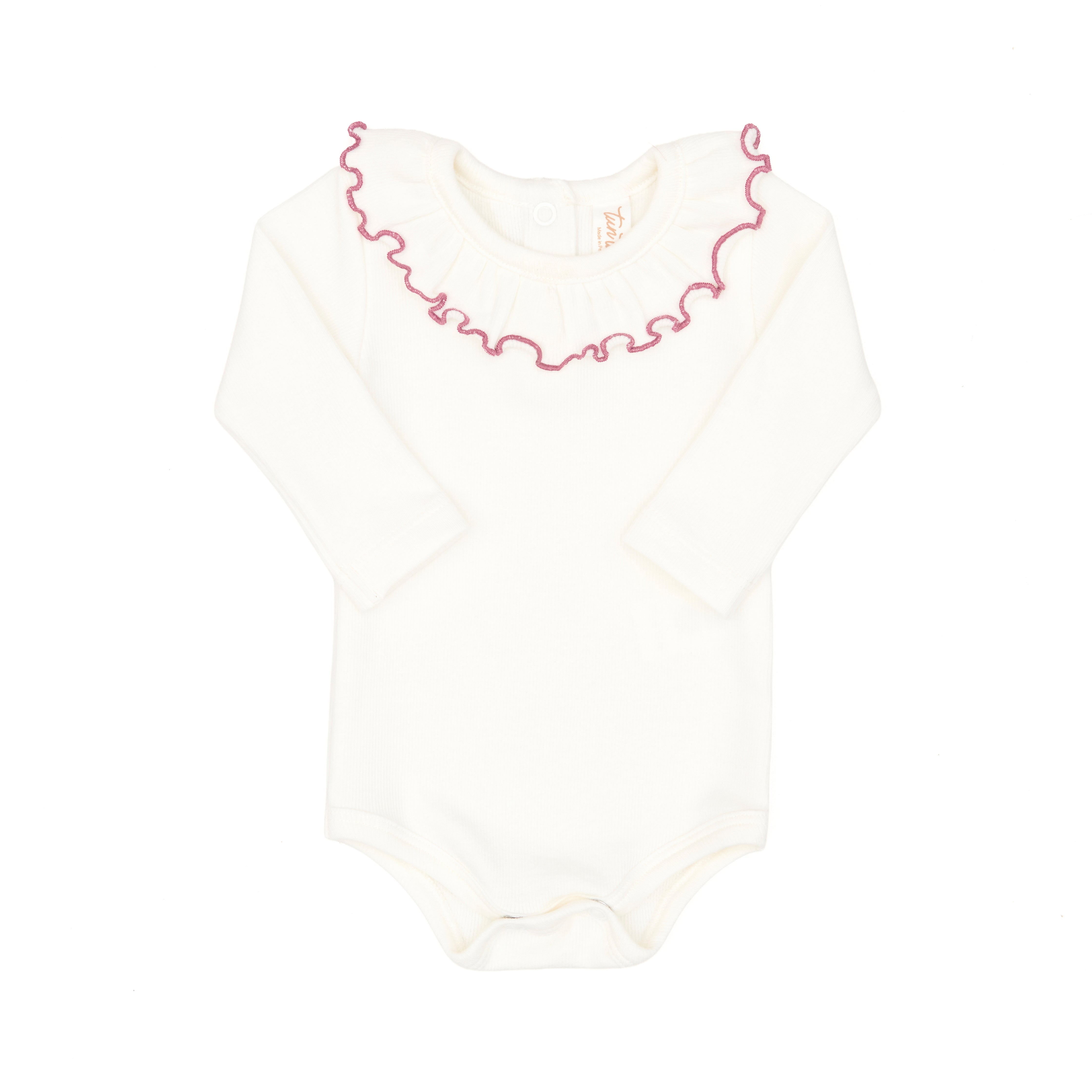 Set Body Bobo de Algodón Rib + Overall de Algodón Jacquard Perla / Rosado Flores