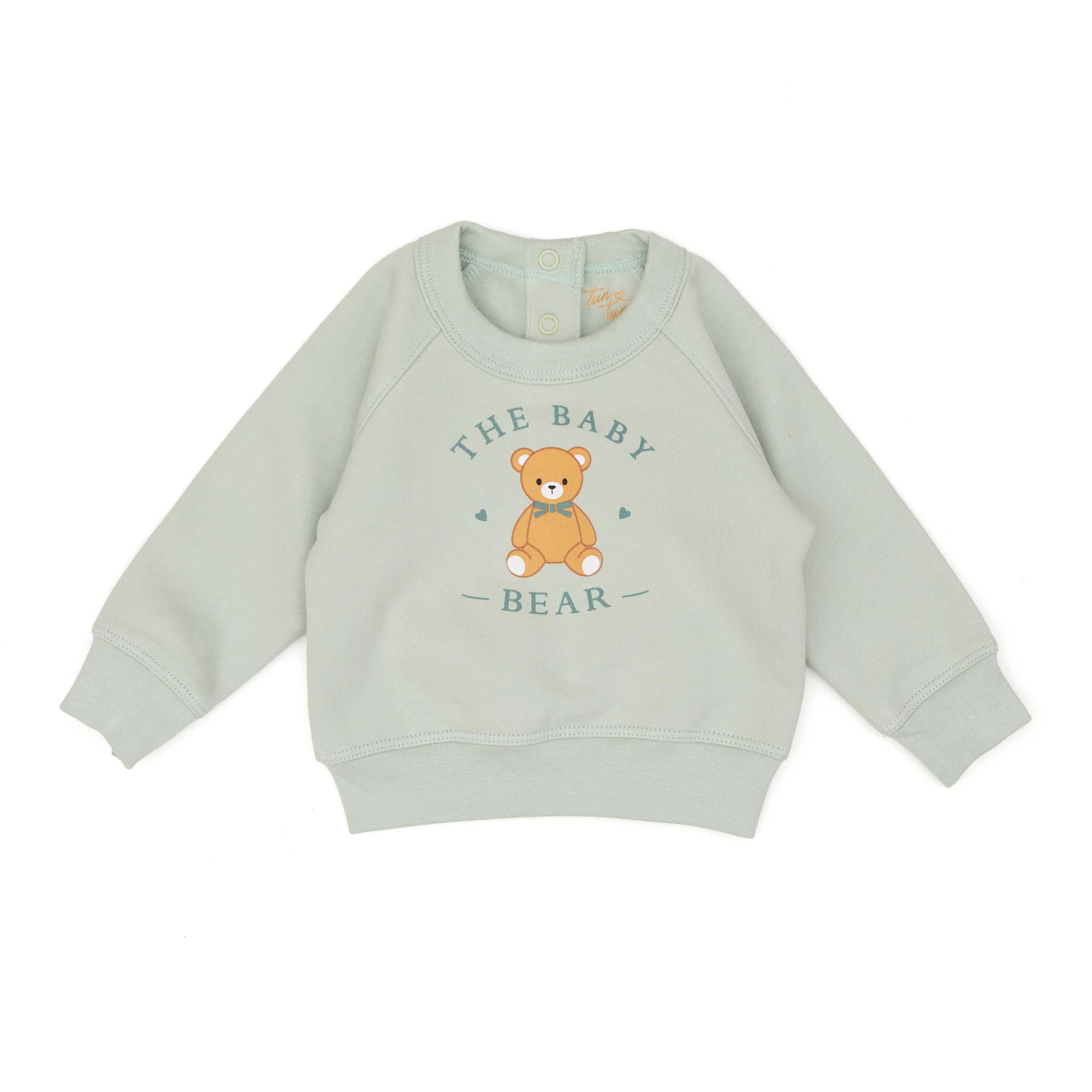 Set 2pcs Polera Baby Bear + Buzo Verde de Algodón afranelado
