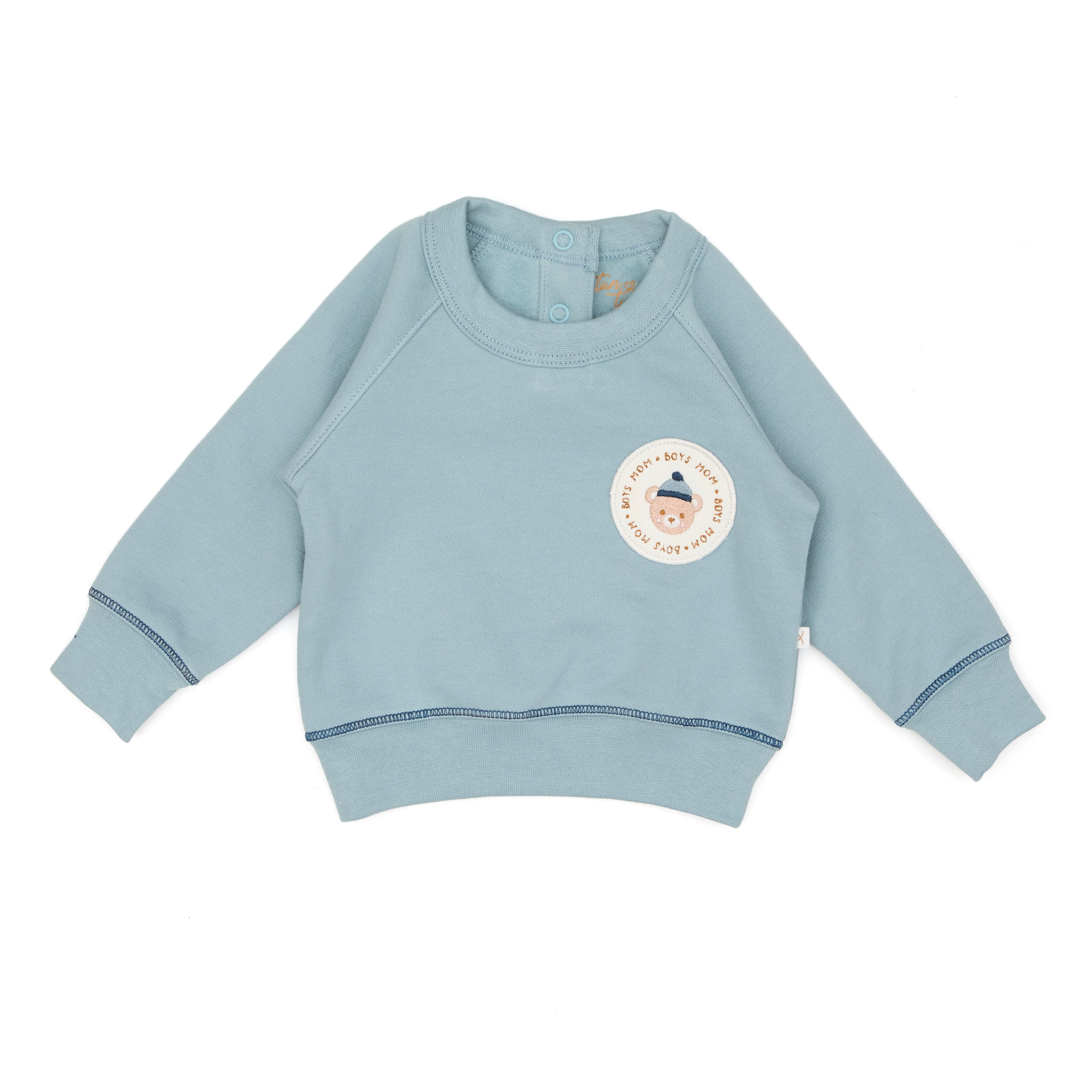 Conjunto 2pcs Polera Oso Parche + Buzo Acero de Algodón afranelado