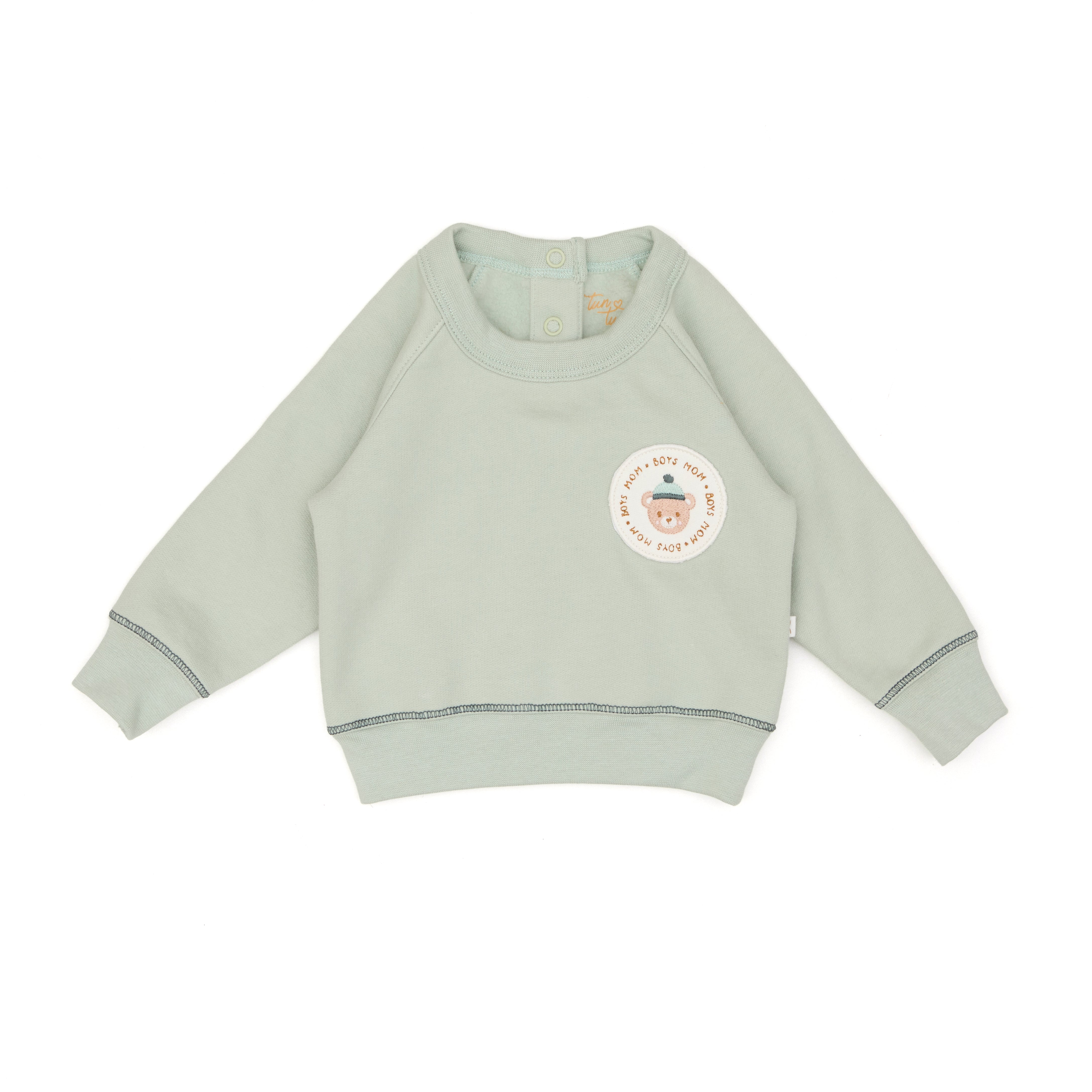 Conjunto 2pcs Polera Oso Parche + Buzo Verde de Algodón afranelado