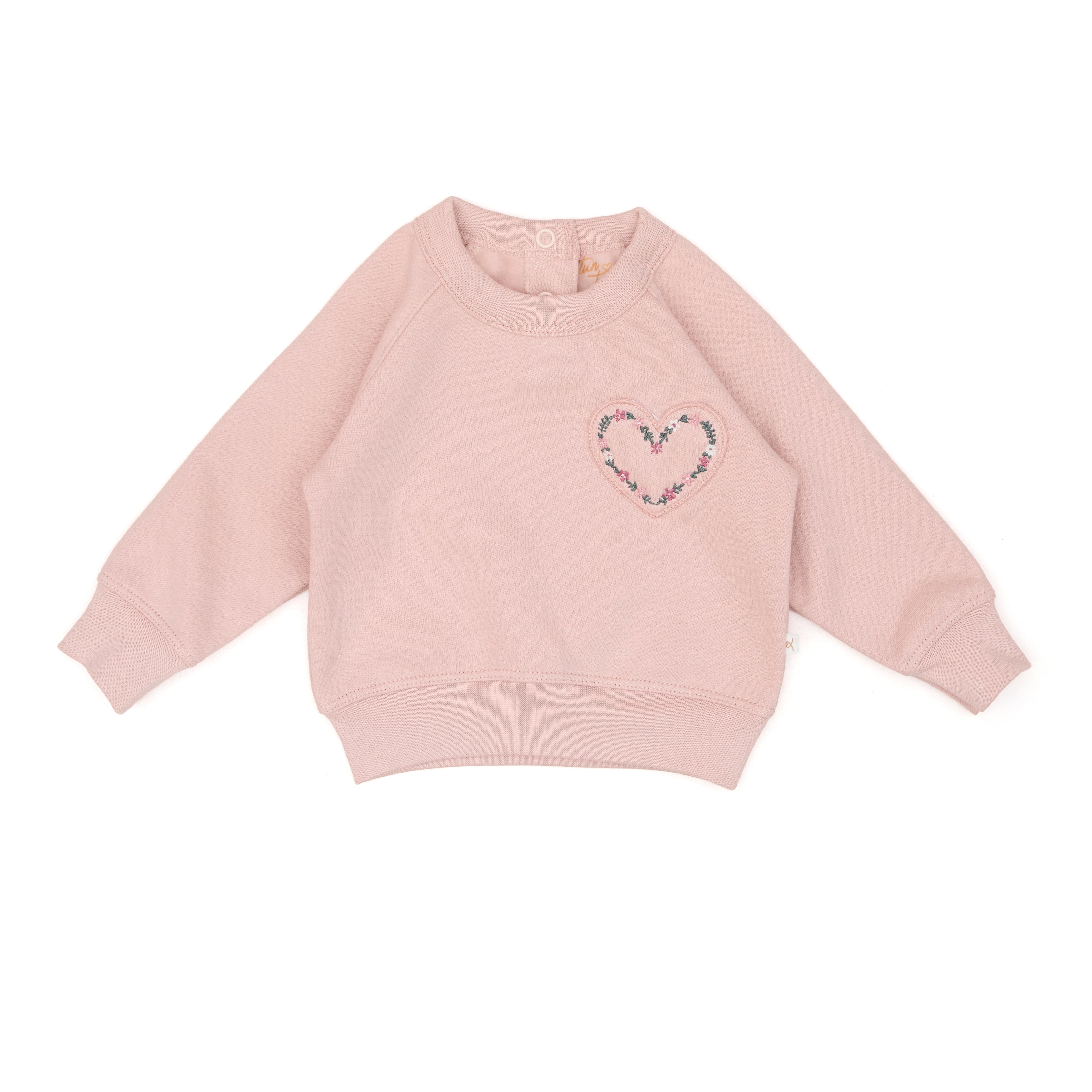 Conjunto 2pcs Polera Corazon + Buzo Rosado de Algodón afranelado