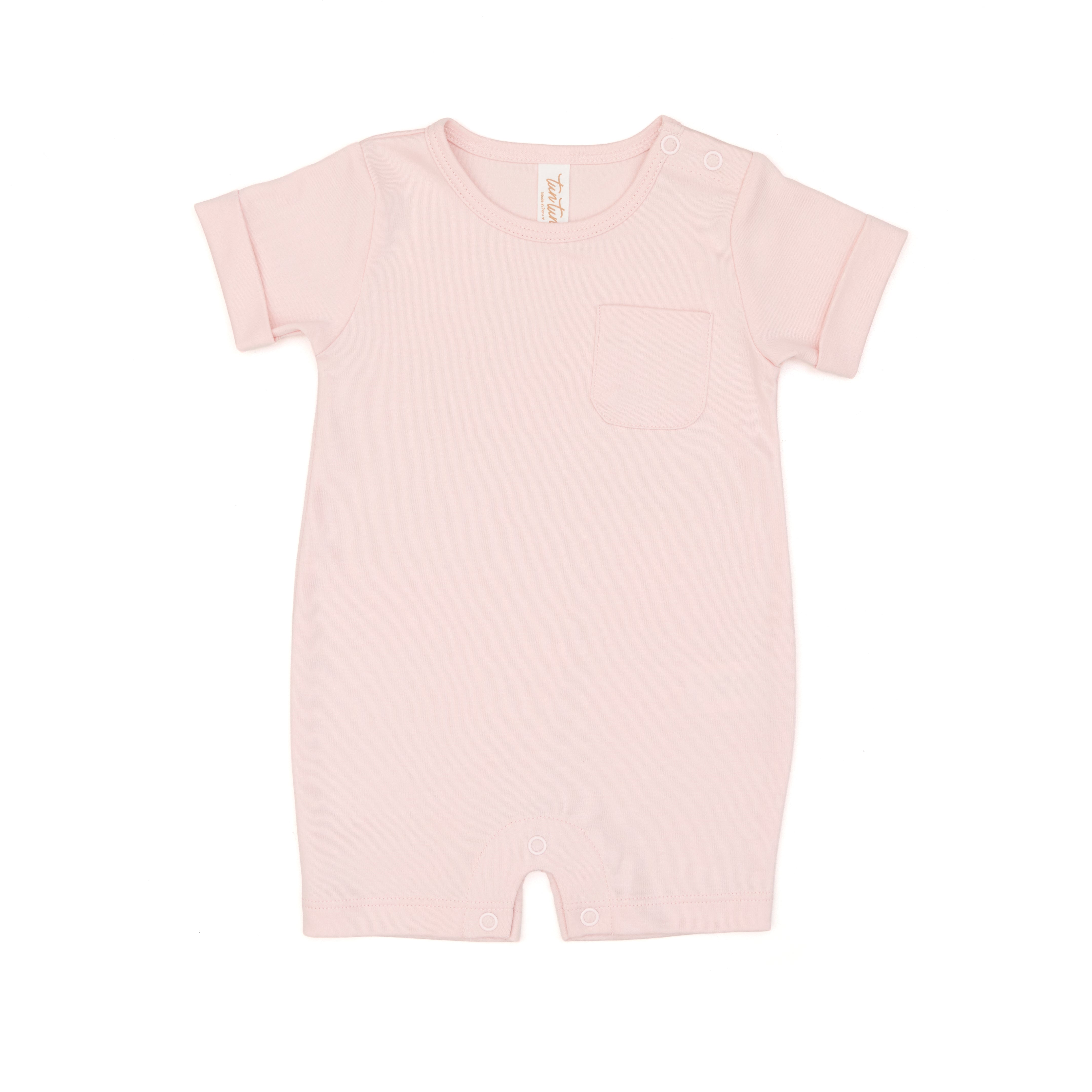 Romper Manga Corta Rosado de Algodón pima