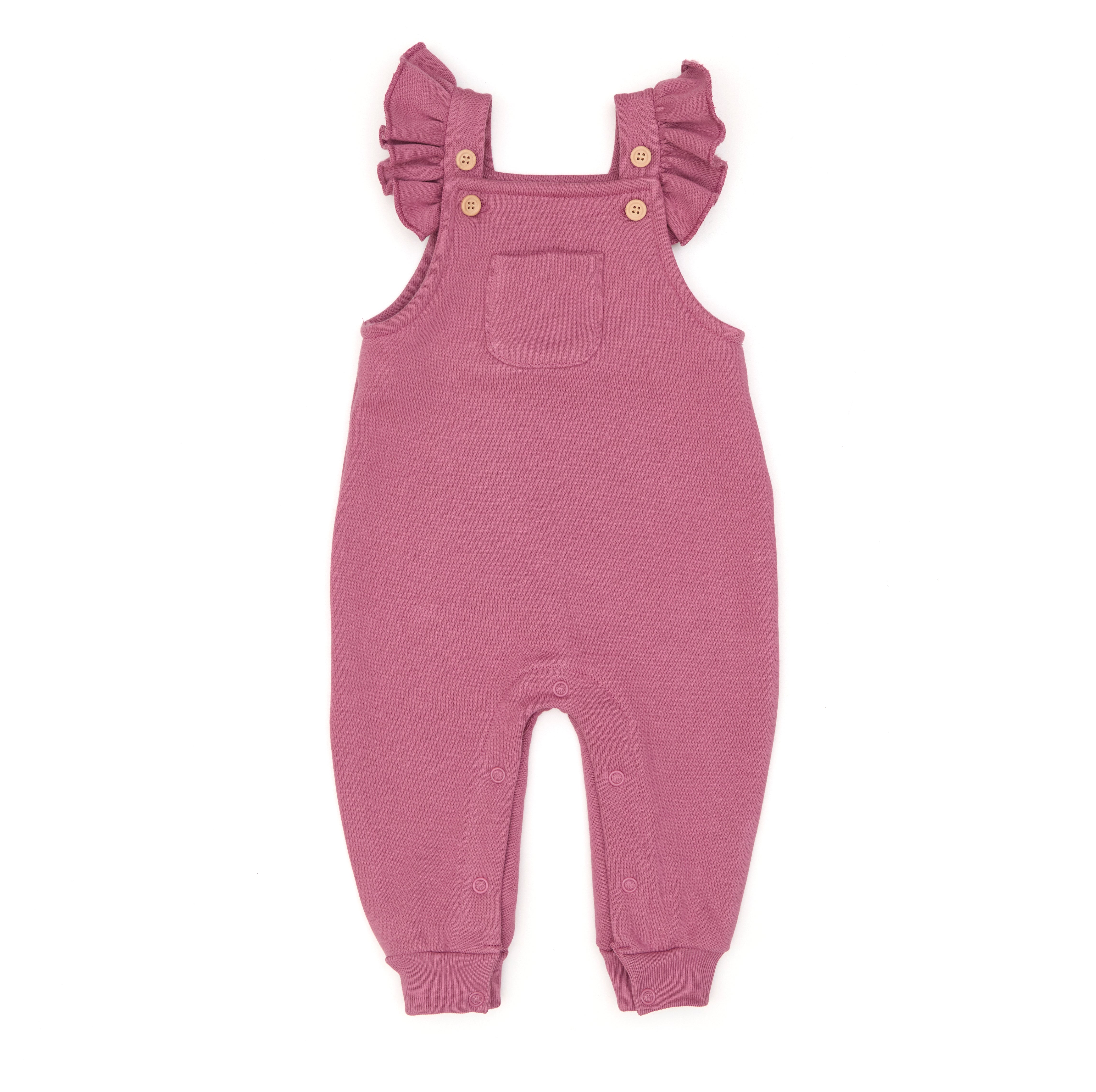 Set 2pcs Body Bobo Algodón Rib + Overall Bobo Algodón afranelado Rosado Flores Mauve / Mauve