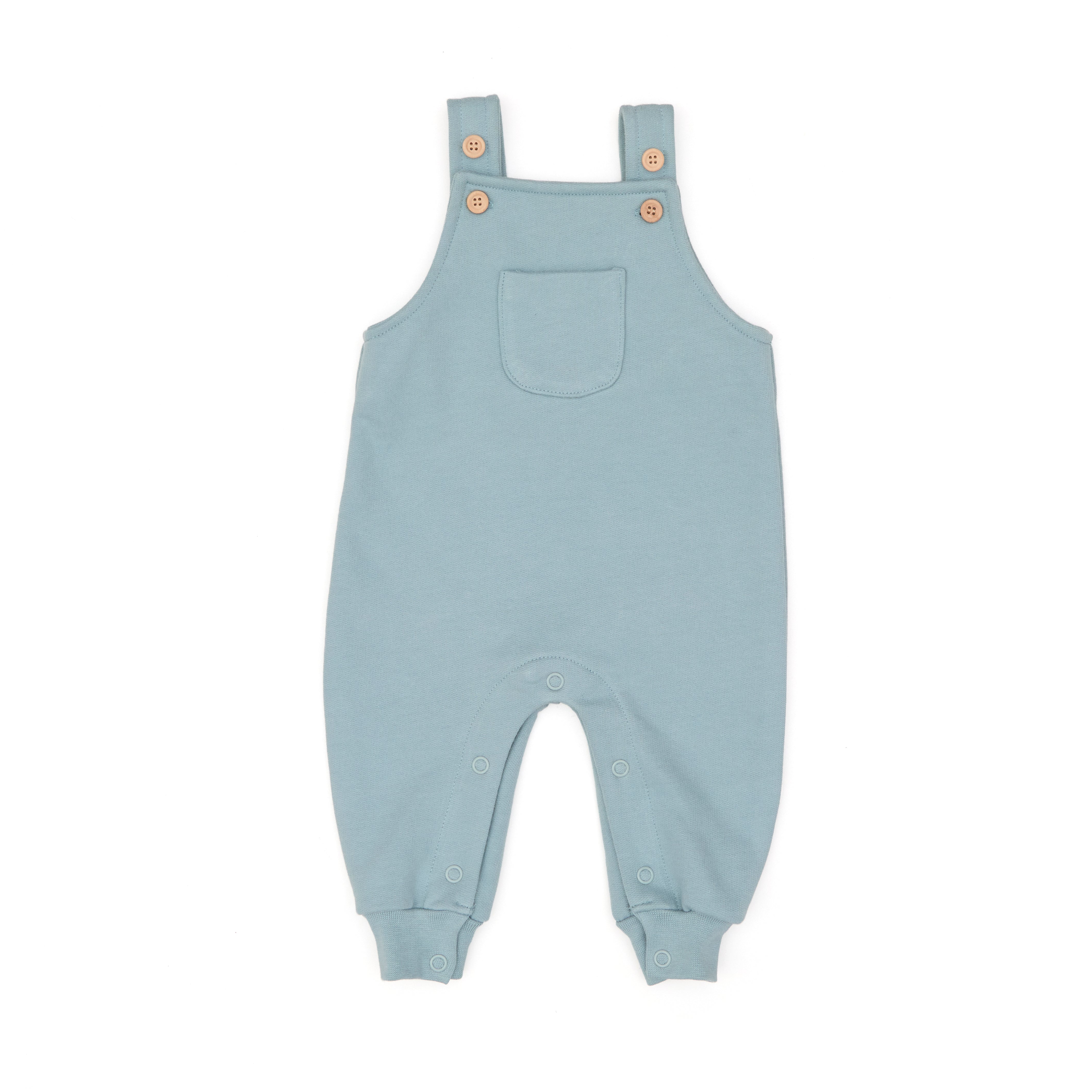 Set 2pcs Body Algodón pima + Overall Algodón afranelado Perla Invierno / Acero