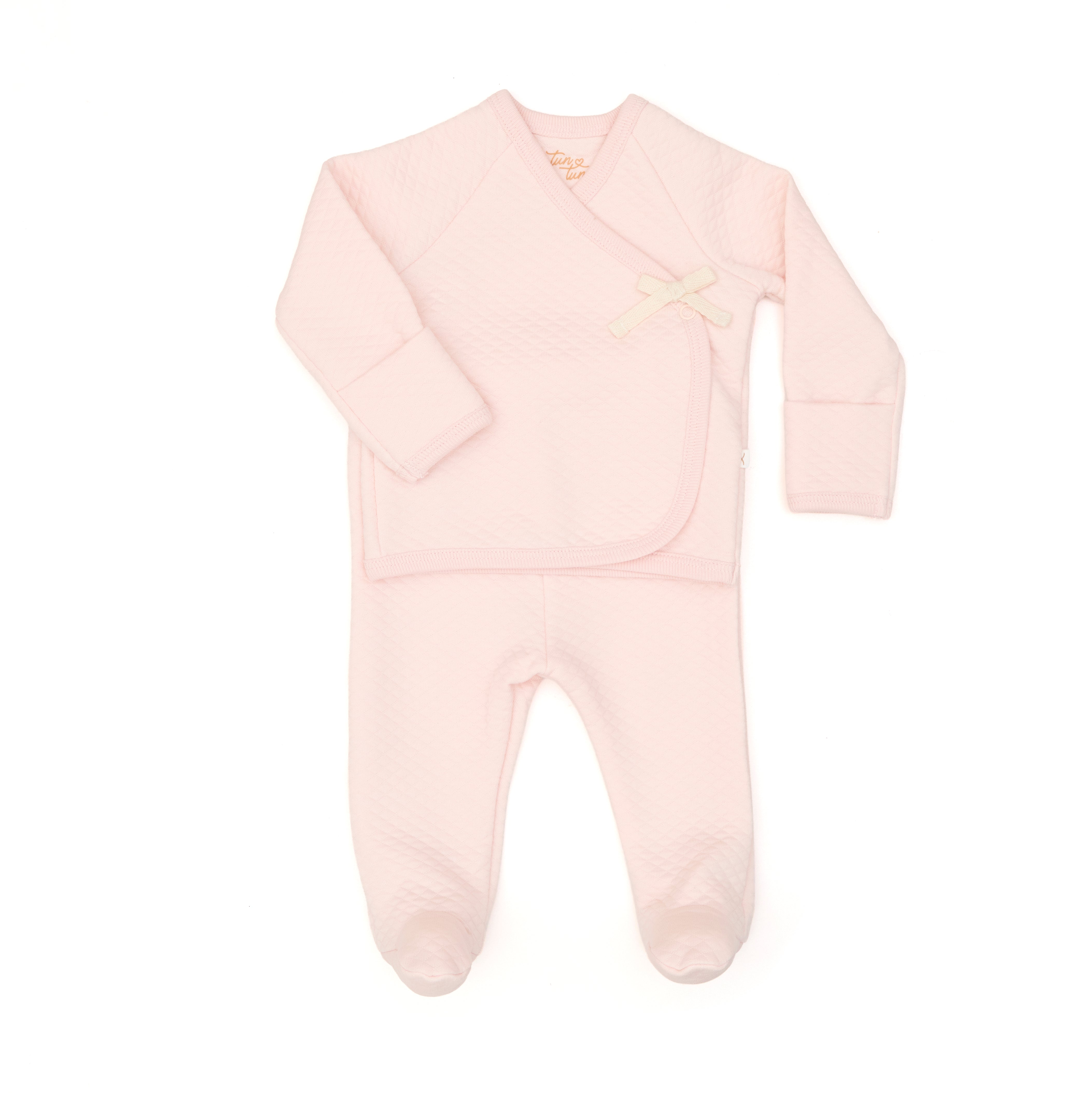 Set Kimono 2 Pcs De Algodón Jacquard Rosado