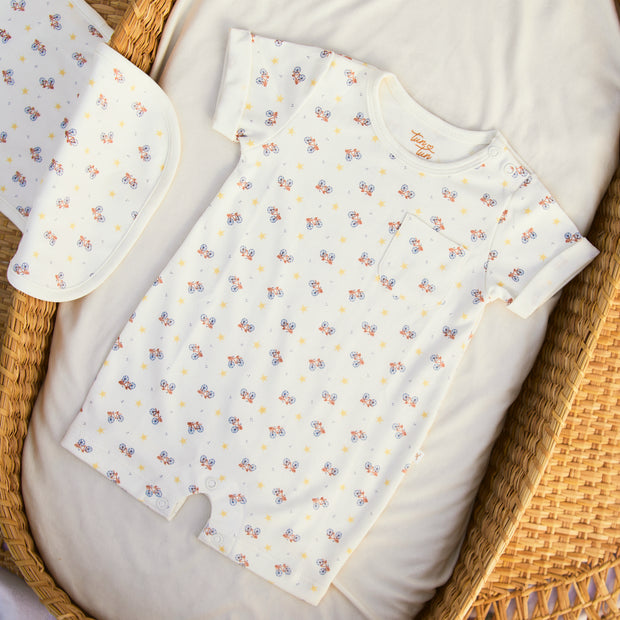 Romper Manga Corta Perla Bicicletas de algodón pima