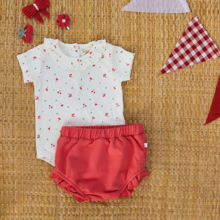 Set Body Bobo + Short Bombacho Cerezas Rojas / Rojo