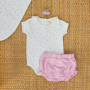 Set Body Bobo + Short Bombacho Cerezas Fucsia / Fucsia