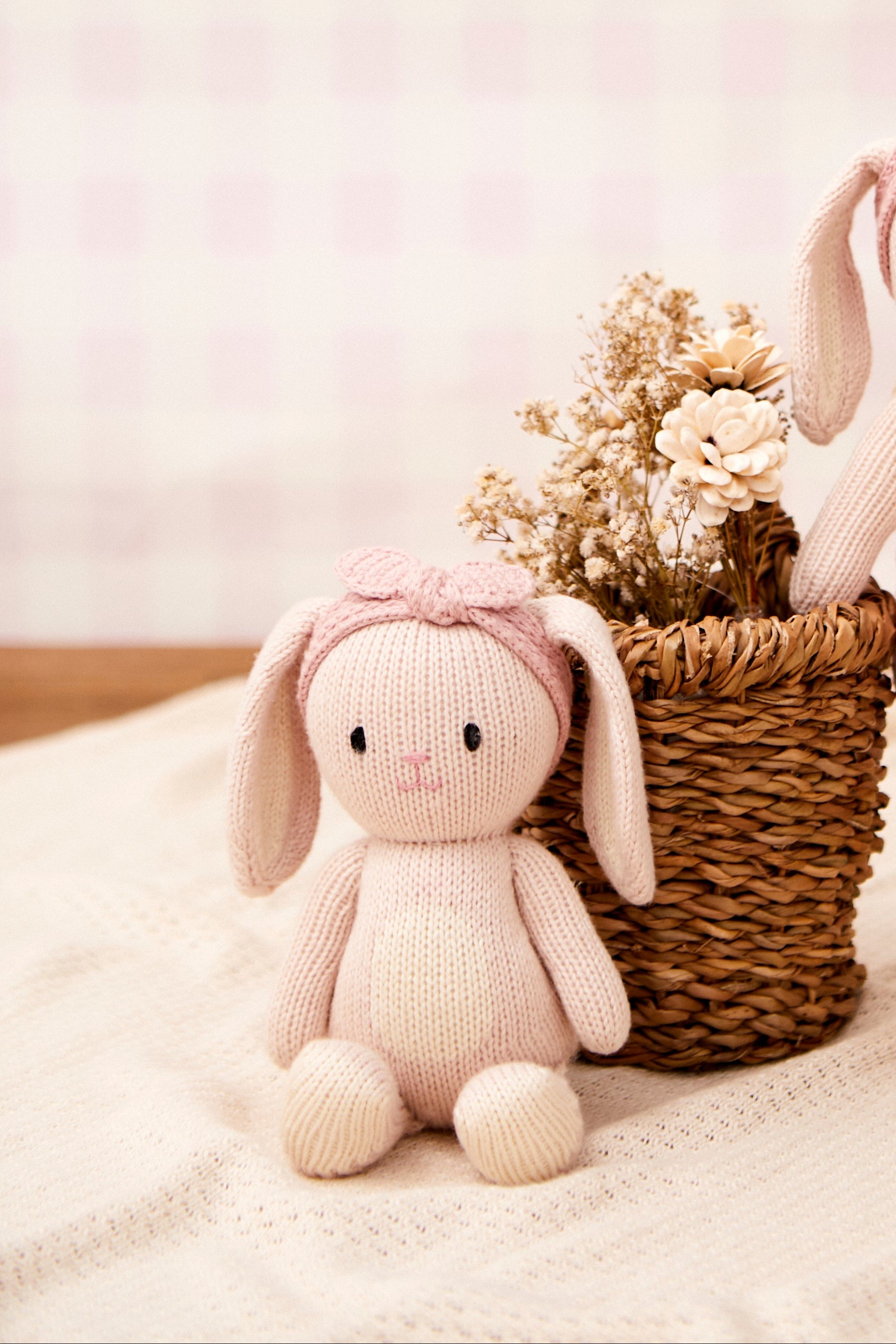 Conejita de algodón tejido Rosado