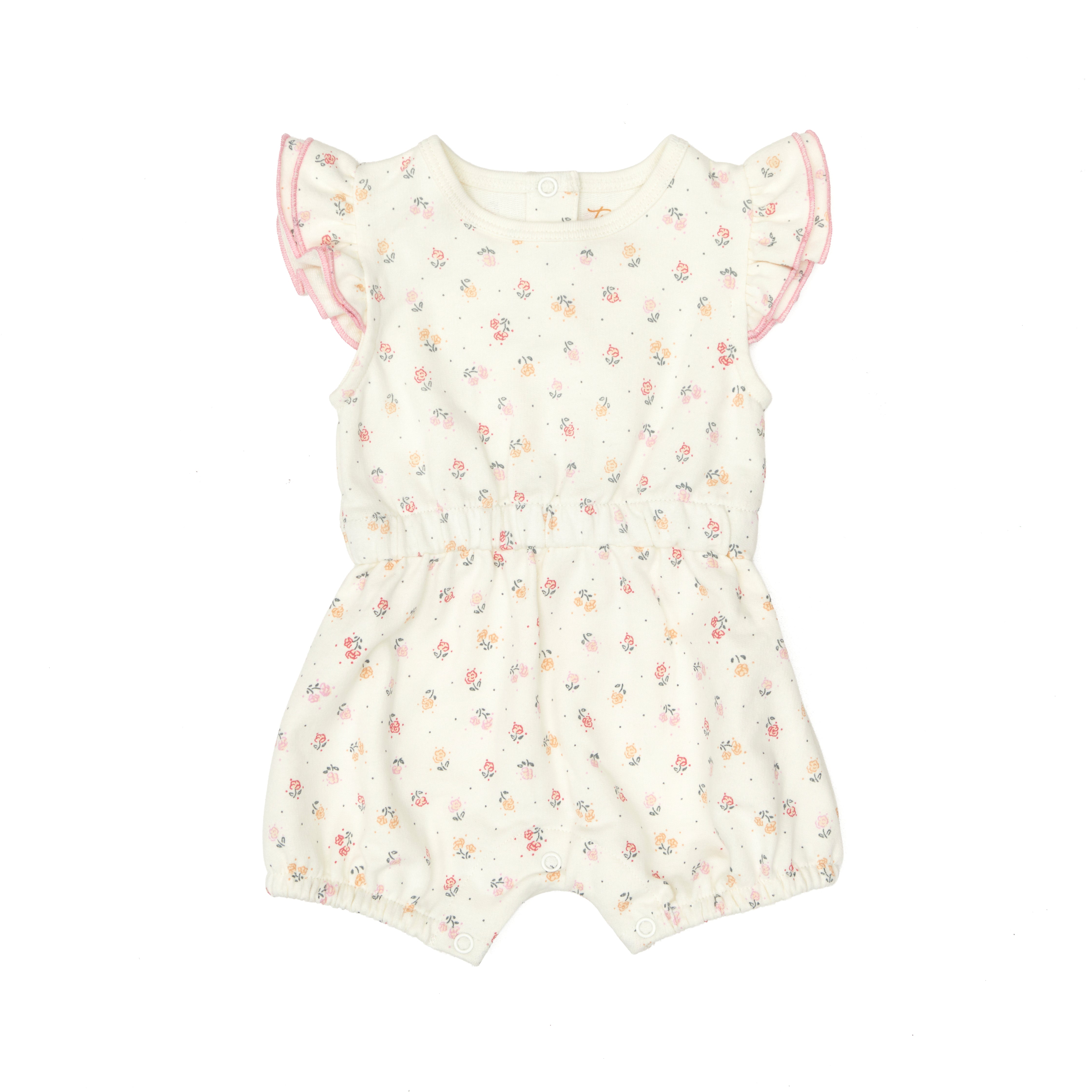 Romper French Terry Manga Bobos Perla Flores