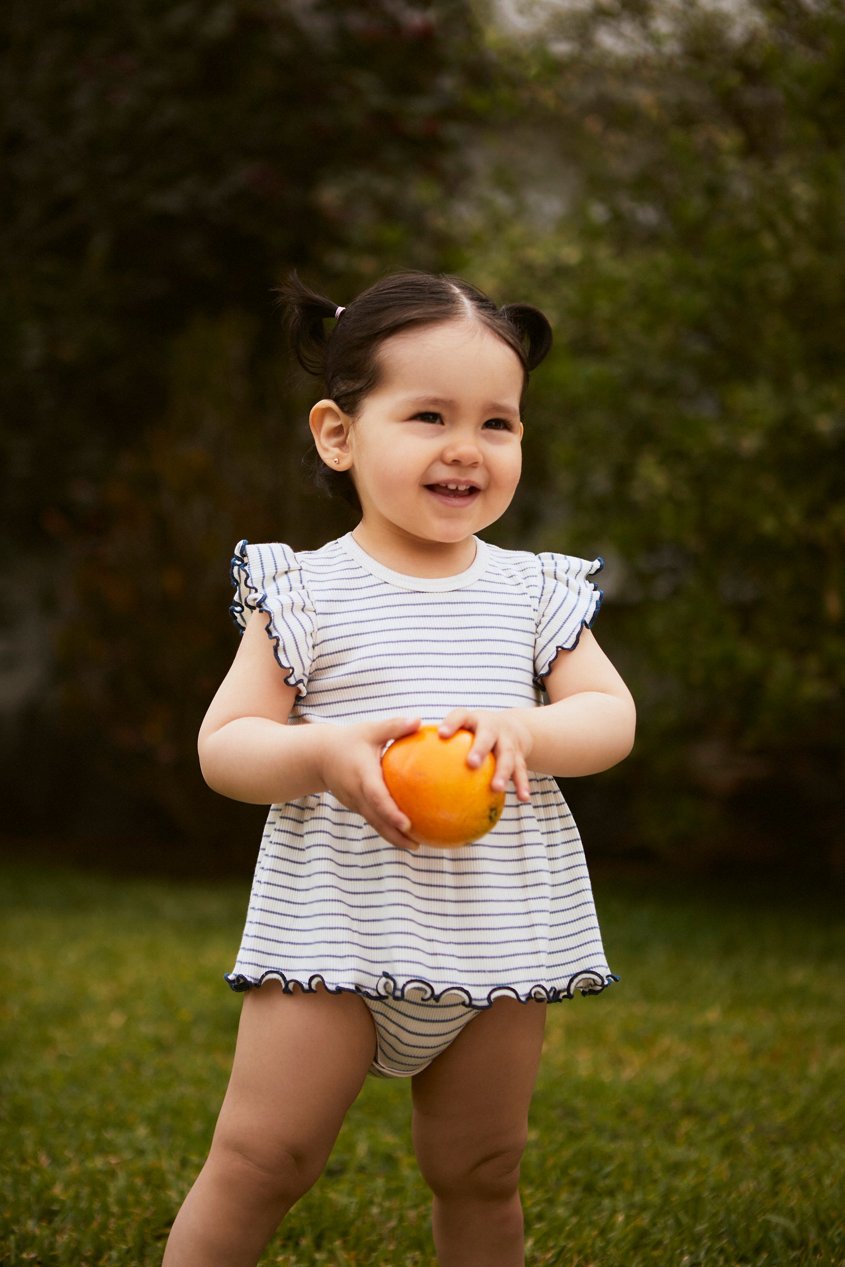 Vestido Body Perla Rayas Azul de algodón rib