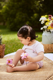 Set Body + Short Bombacho Lila/ Lila Mariposas algodón rib