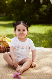 Set Tshirt + Short Perla / Flores Perla de algodón