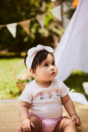 Set Polo Urbeon + Short Bombacho Rayas Fucsia /  Fucsia de algodón