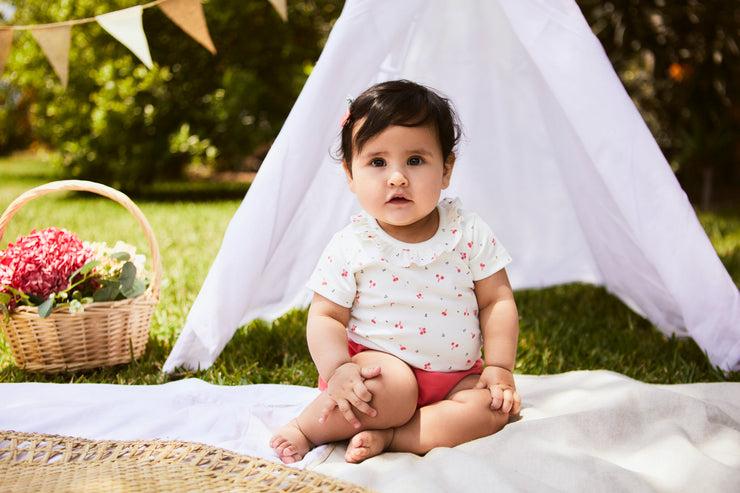 Set Body Bobo + Short Bombacho Cerezas Rojas / Rojo