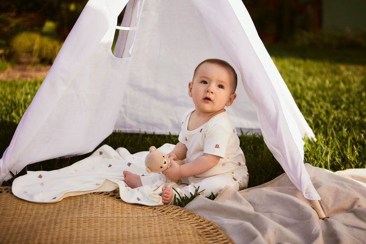 Set 2 Pcs Body + Pant Perla Osos de algodón pima