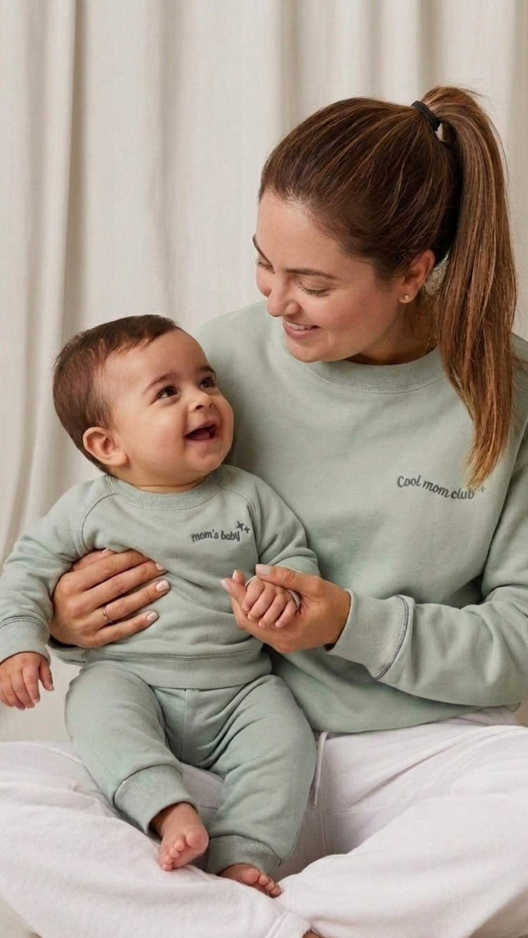 Set 2 pcs Polera Match Bebe + Buzo Verde de Algodón afranelado