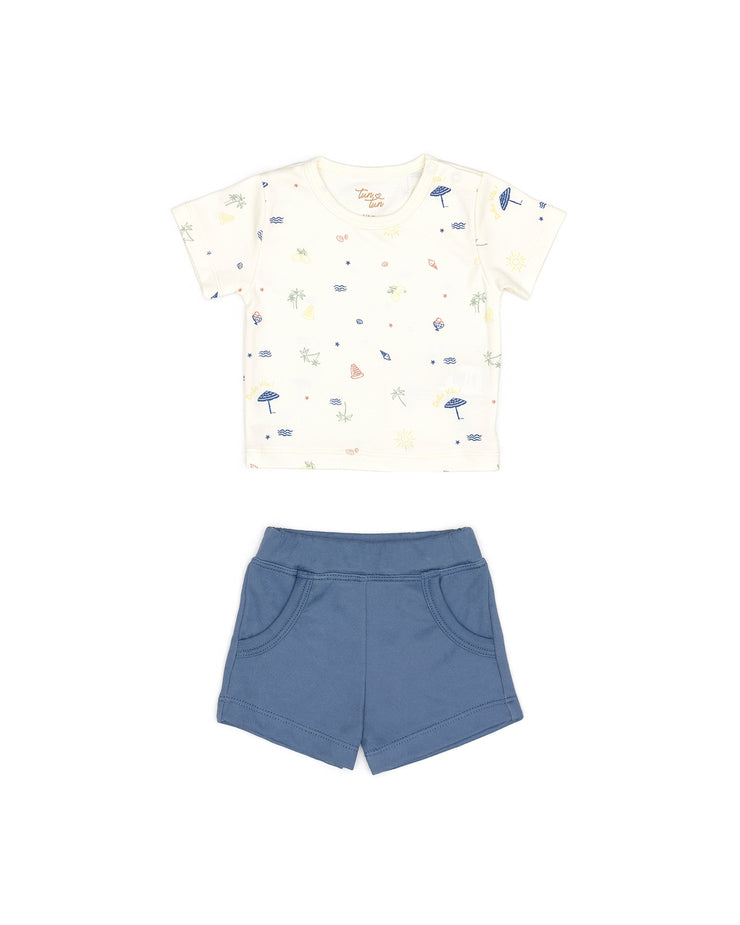 Set Polo + Short Perla dolce vita / Azul