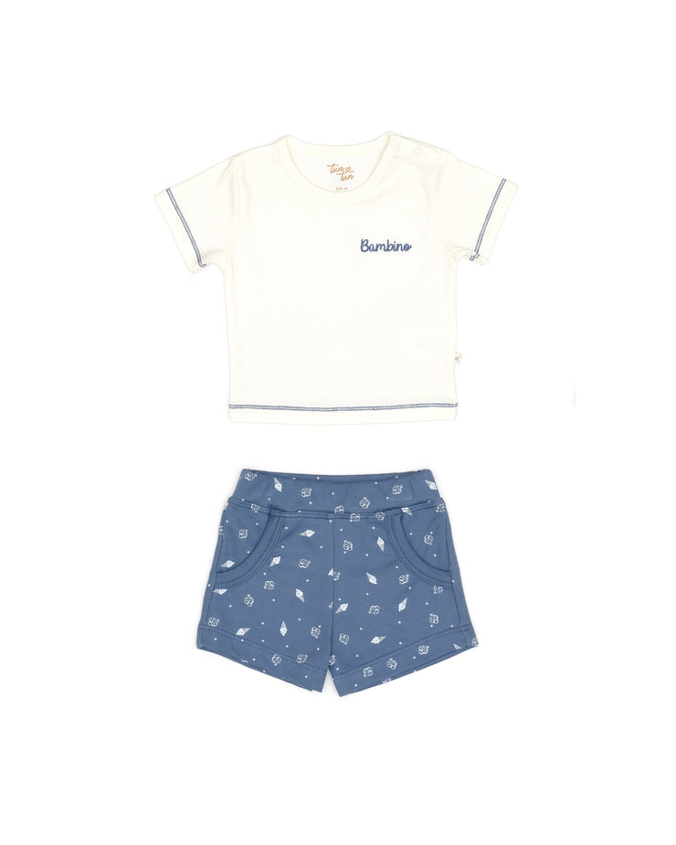 Set Polo + Short Perla azul / Azul helados