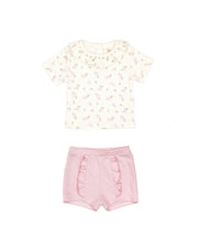 Set Polo Bobo + Short Bobo Perla flores/ Lavanda