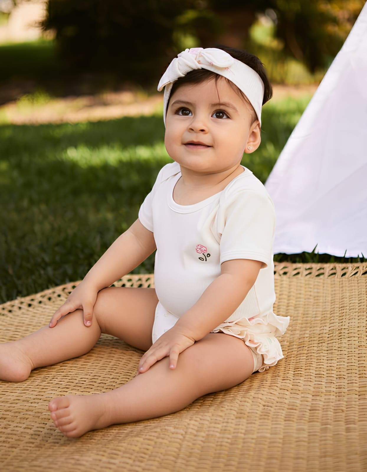 Ajuar Set Body + Short Bombacho + Vincha Rib + Cajita de Regalo