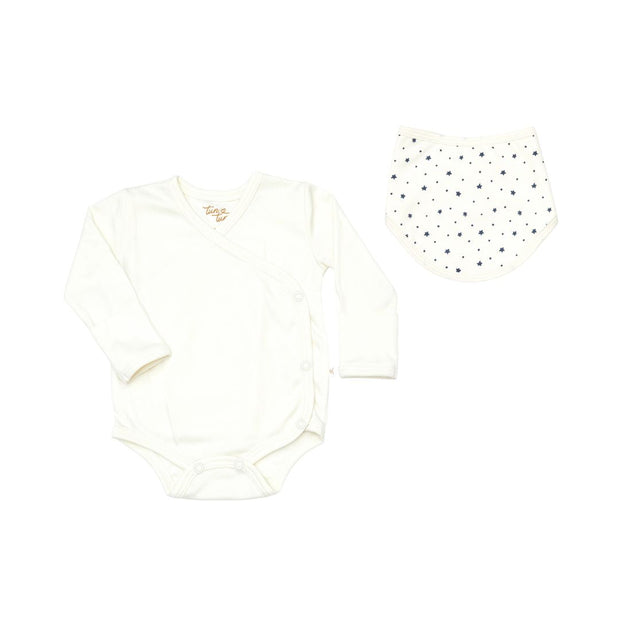 Ajuar Estrellas body + Babero  Algodón Pima