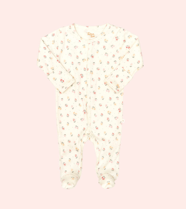 Enterizo Broches Perla Flores de algodón pima