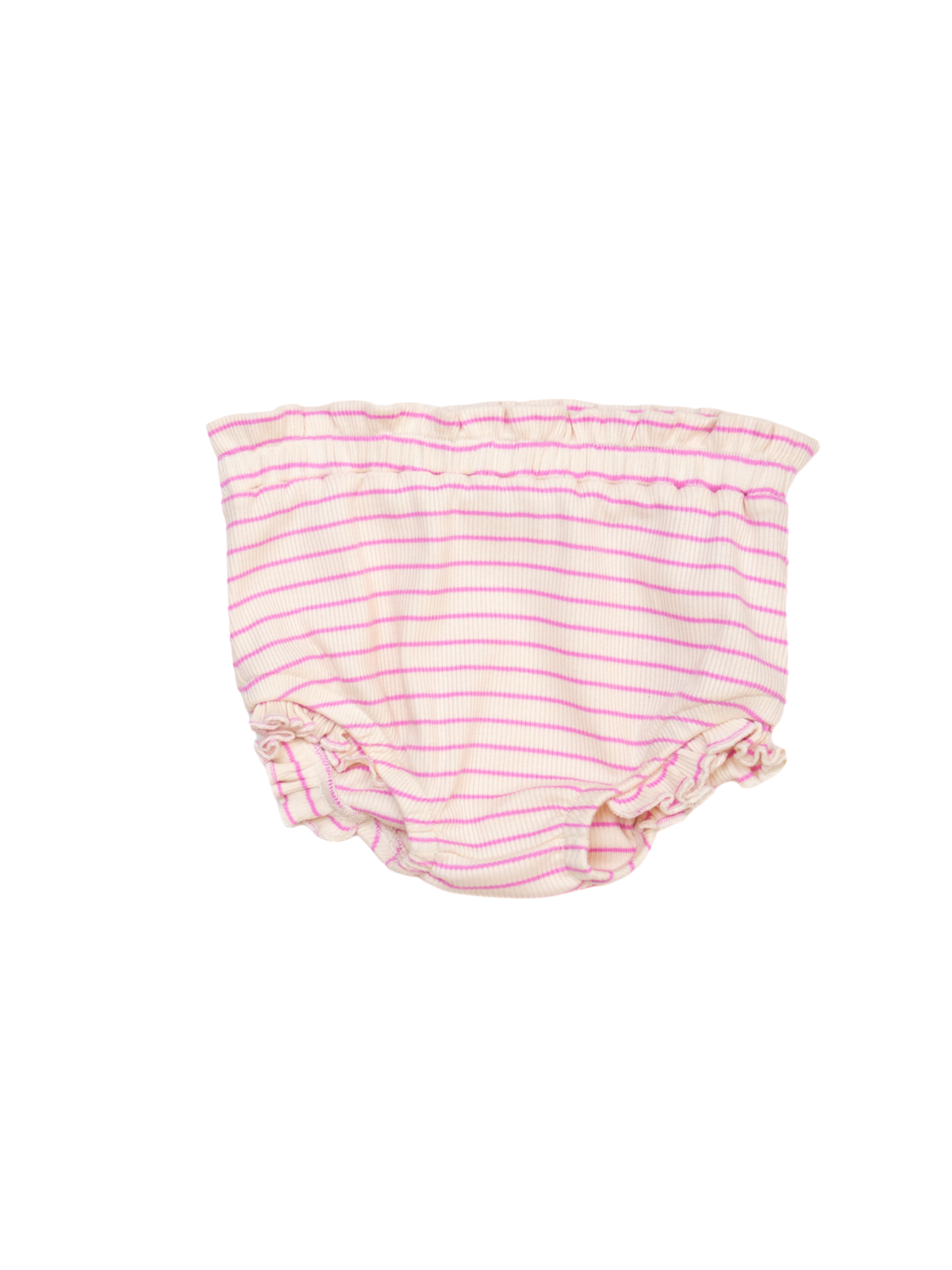 Set 2 pcs Top tiritas + short bombacho Rayas fucsia de Algodón rib