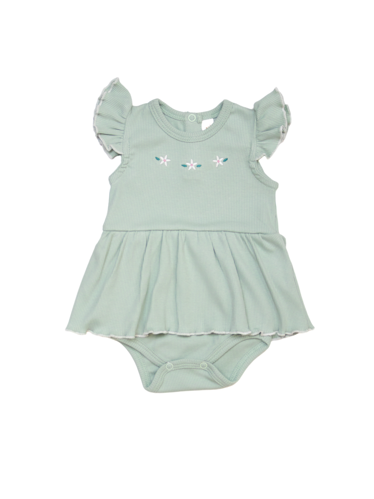 Set 2 pcs Romper faldita + vincha Jade de Algodón rib