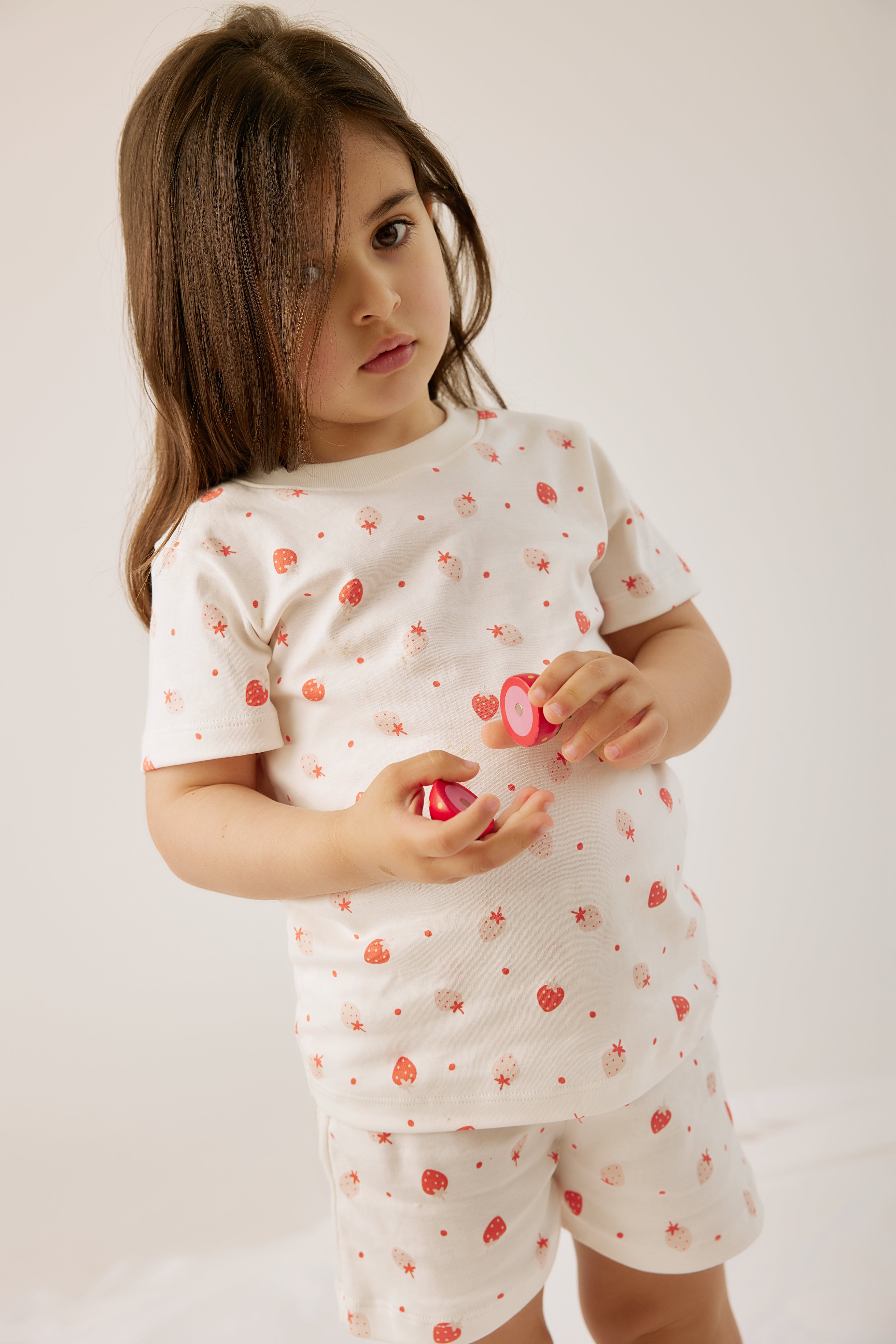 PIJAMA SHORT ALGODON PIMA FRESAS